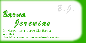 barna jeremias business card