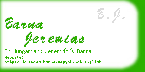barna jeremias business card
